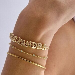 BaubleBar Gold Personalized Slider Bracelet "Brittany"